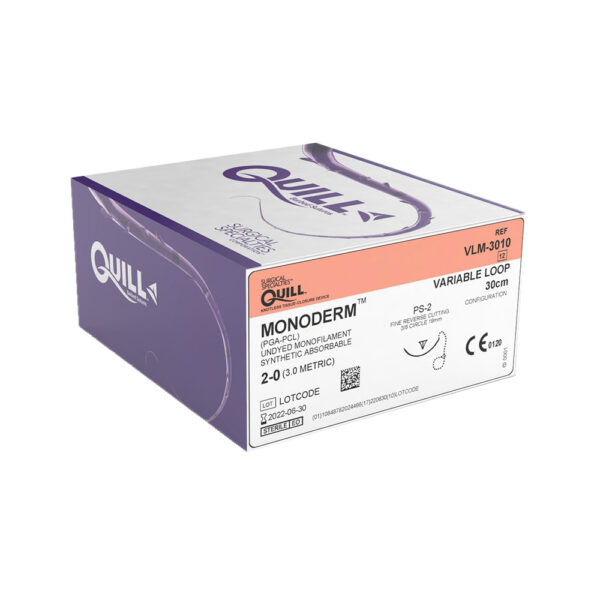 Quill Monoderm USP 0 - EP 3.5 Lungh. 15 cm Viola 1/2c Cilindrico 26 mm - Conf. 12 Pz.