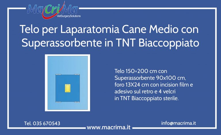 Telo per Laparatomia Cane Medio con Superassorbente in TNT Biaccoppiato