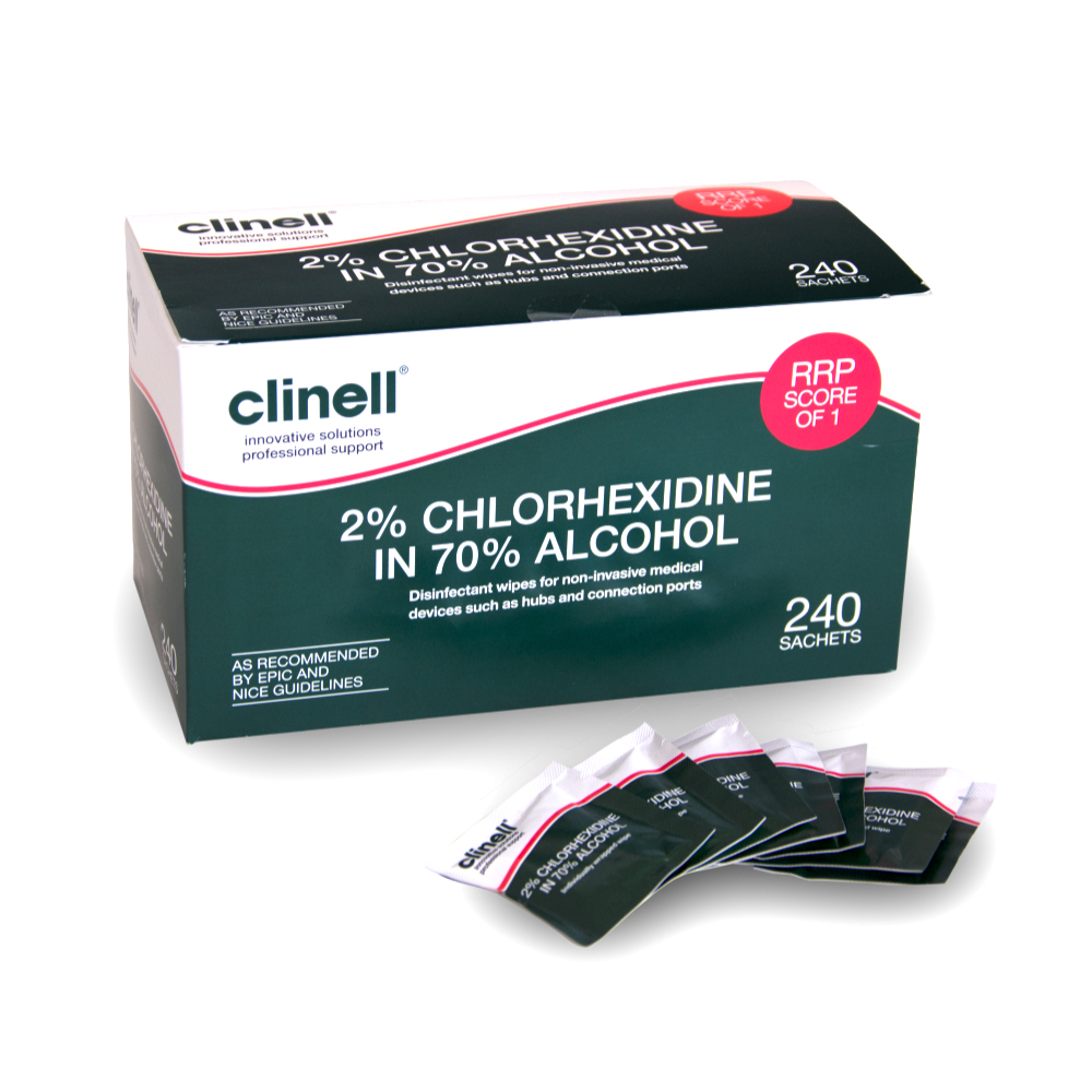 Clinell Alcholic 2% Clorexidina - 240 Wipes
