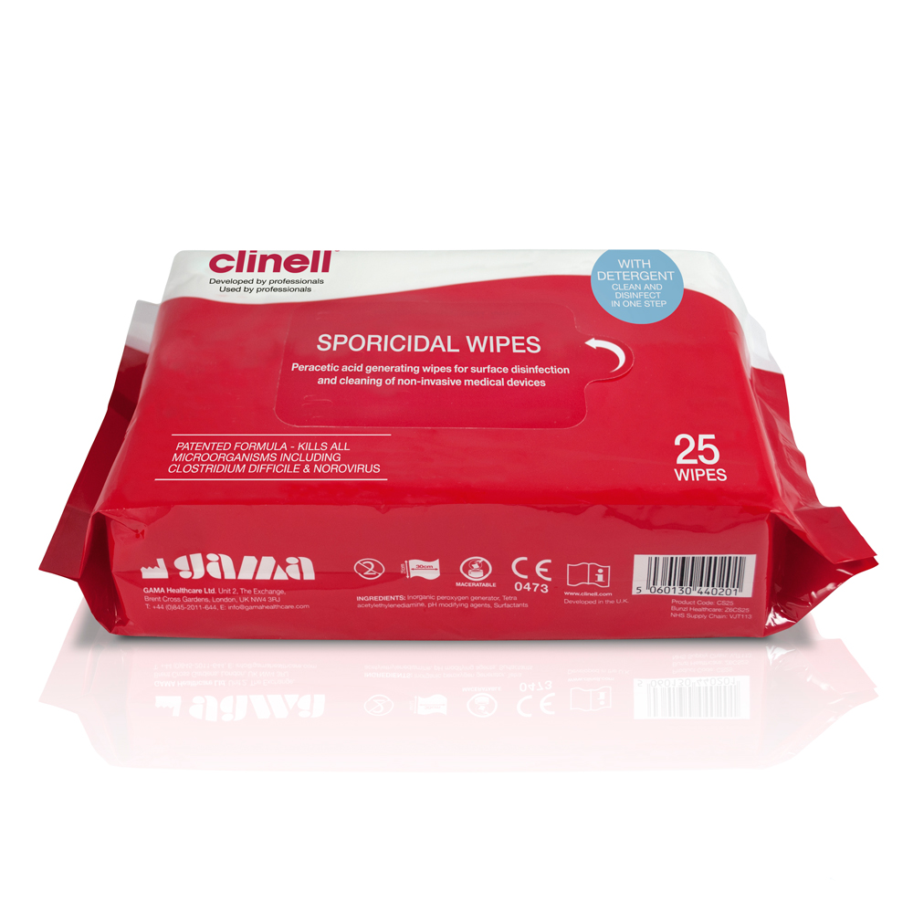 Clinell Sporicidal - 25 Wipes